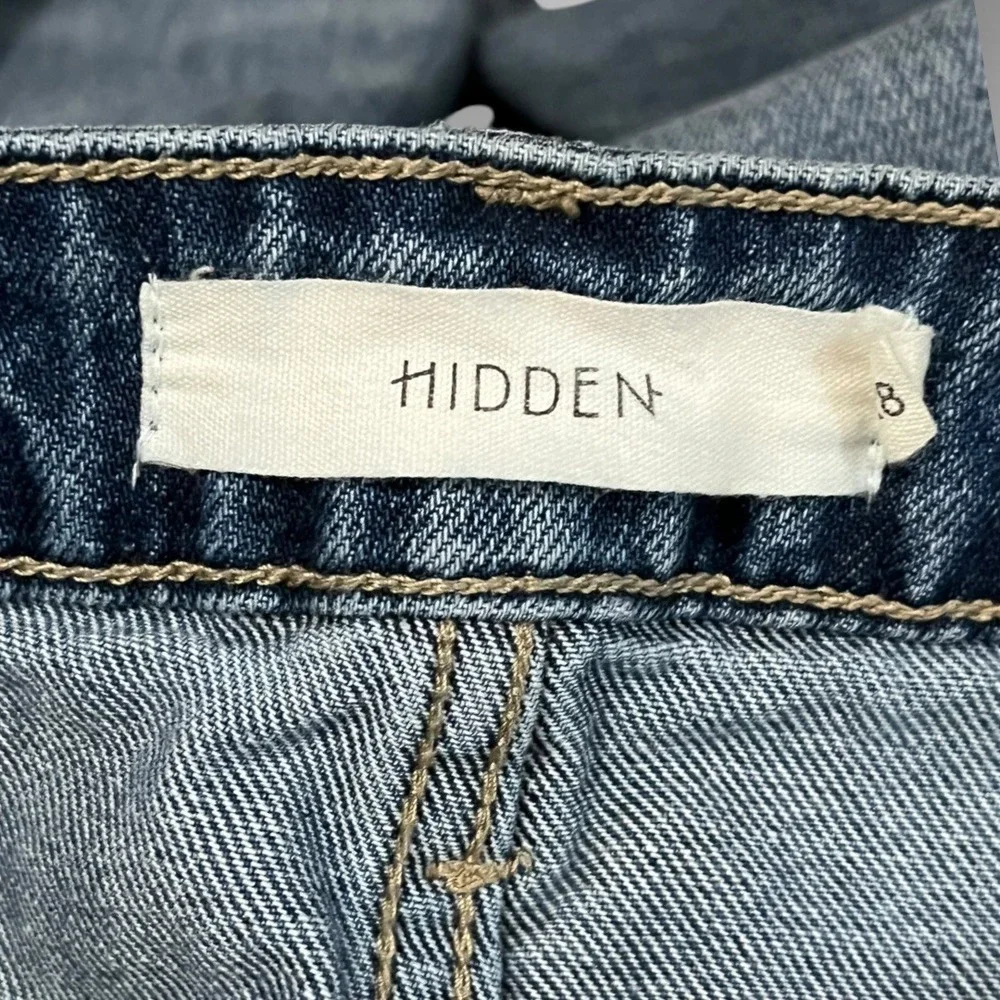 HIDDEN Bailey Slim‎ Fit Boyfriend Medium Wash Distressed Raw Hem Jeans 28 | EUC